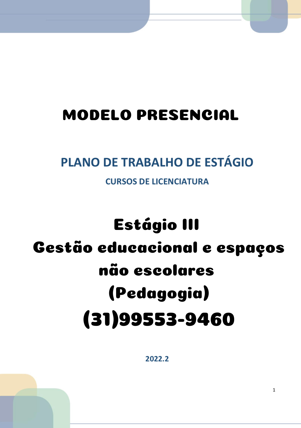 AVALIAÇÃO PRESENCIAL - 3º PERÍODO - PEDAGOGIA - (2) (1) - Pedagogia